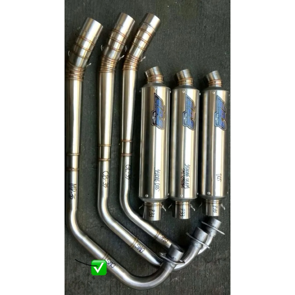 KNALPOT DOS ALA ORIGINAL CB GL MP TIGER VERZA VIXION BYSON SCORPIO