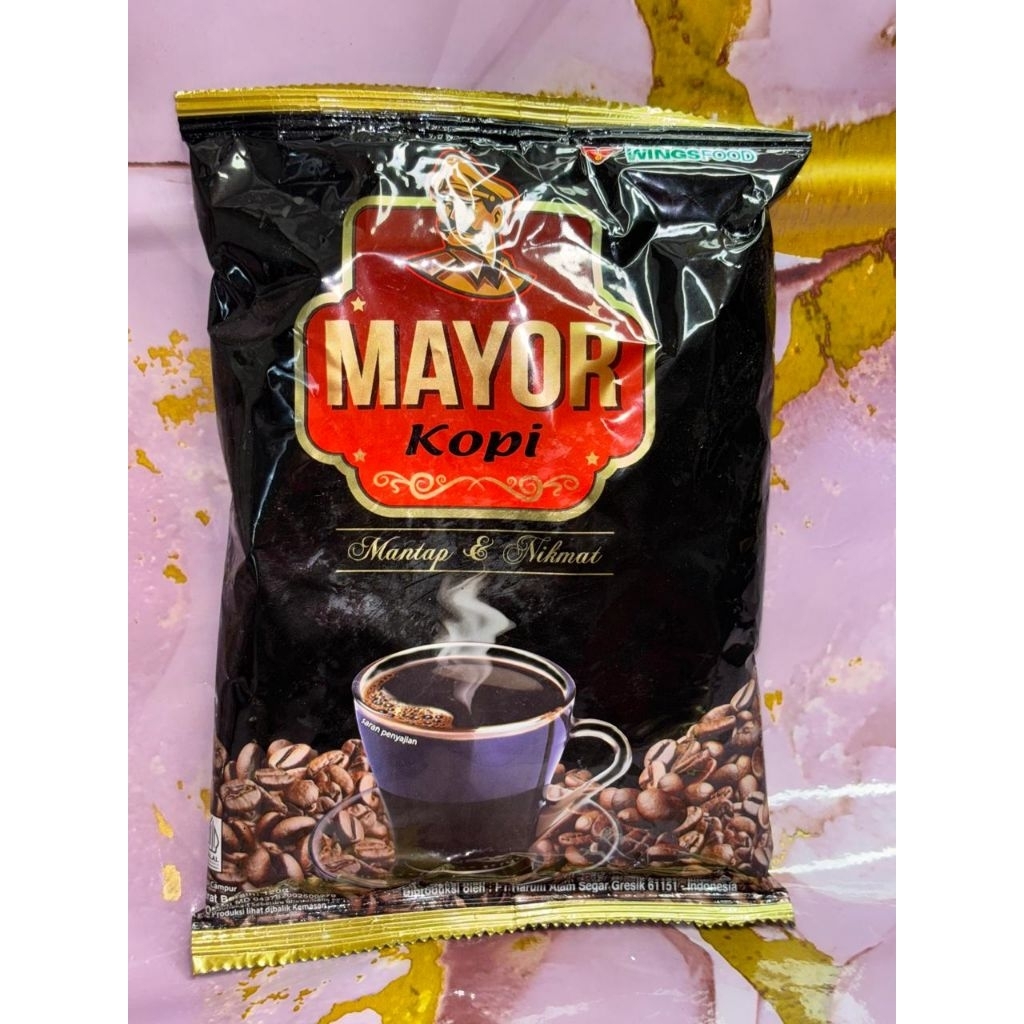 KOPI MAYOR  - Kopi Bubuk Hitam Premium, Rasa Mantap, Praktis Disimpan