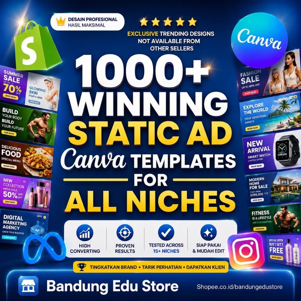1000+ Winning Ads Canva Templates, Kumpulan Bundle Gambar Iklan Terbaik dan Menjual di Meta Ads