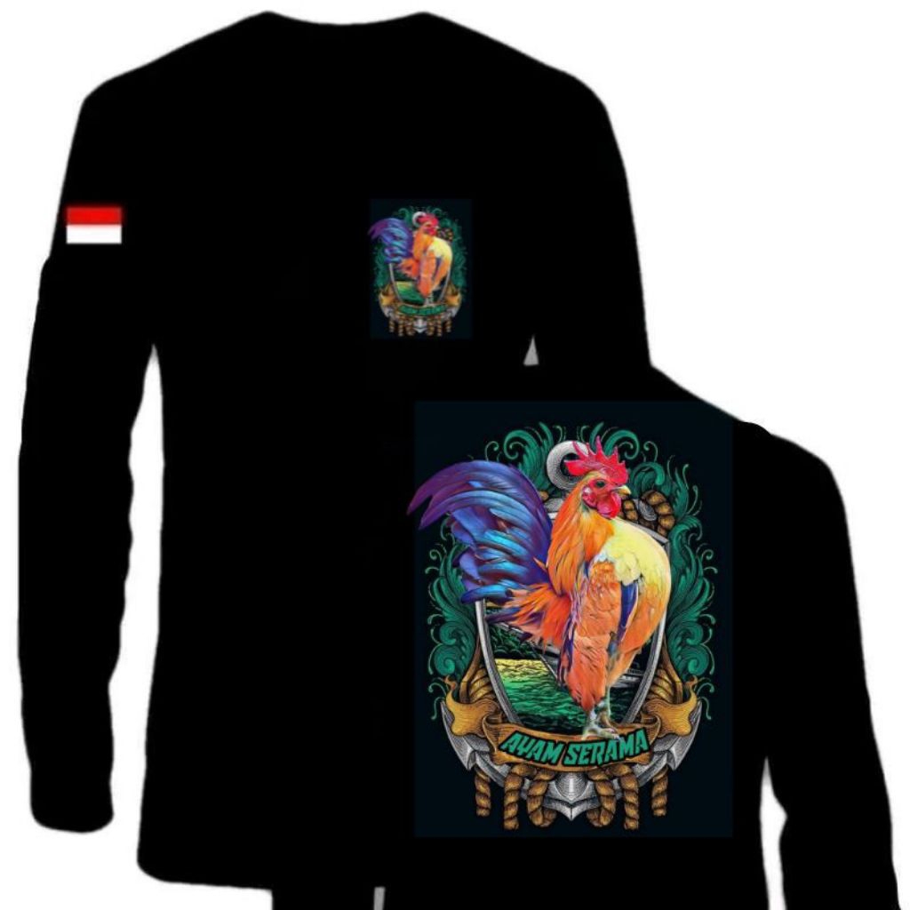 KAOS TSHIRT LENGAN PANJANG AYAM SERAMA//TSHIRT NEW