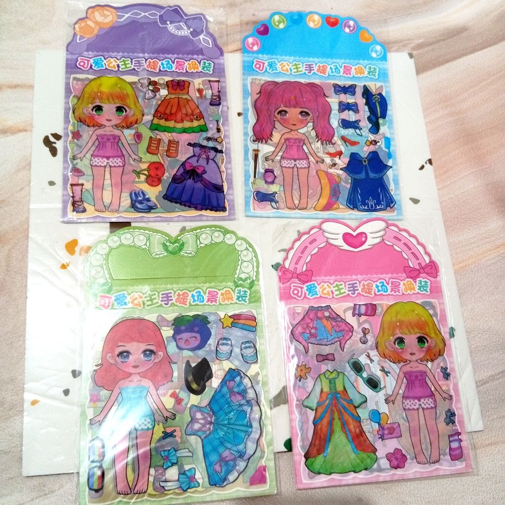 Mainan Stiker Tempel Baju Girl/Mainan Anak Perempuan Stiker Dress Up Lucu