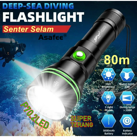 Senter Diving / Senter Menyelam Asafee DV79 IPX 8 / Senter Scuba Asafee / Senter Anti Air