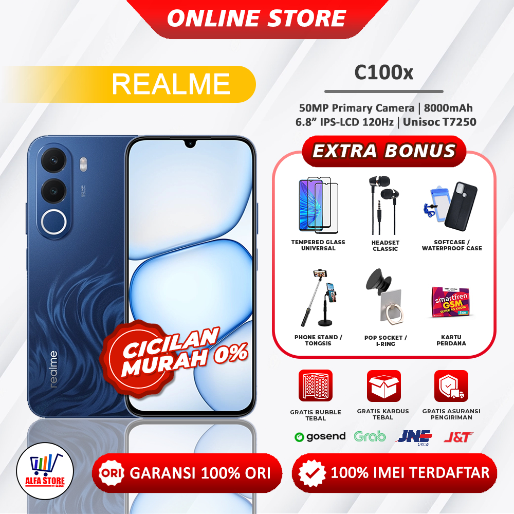 Realme C100X Ram 6/128GB Ram 6/256GB Garansi Resmi
