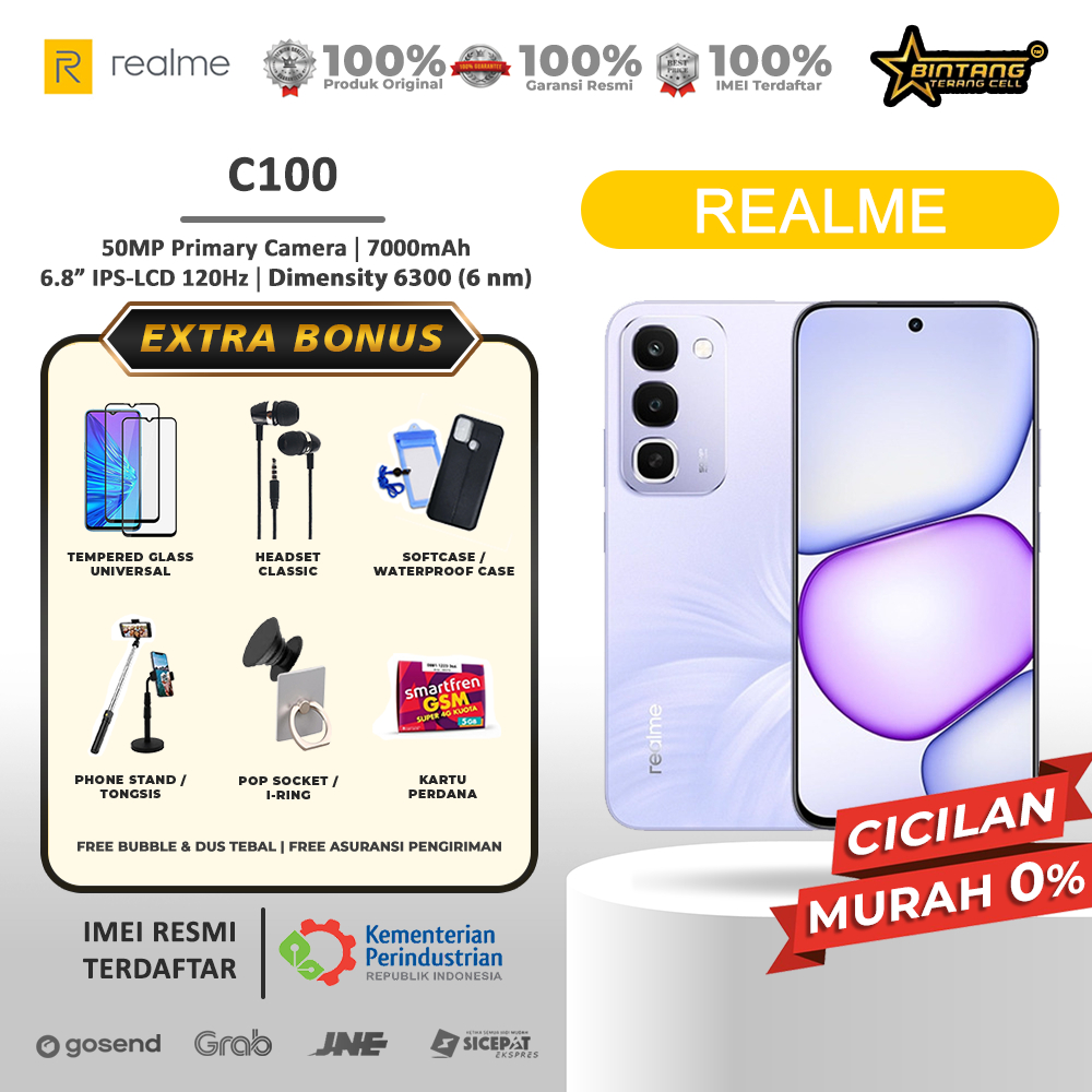 Realme C100 4G Ram 6/128GB Ram 8/256GB Garansi Resmi