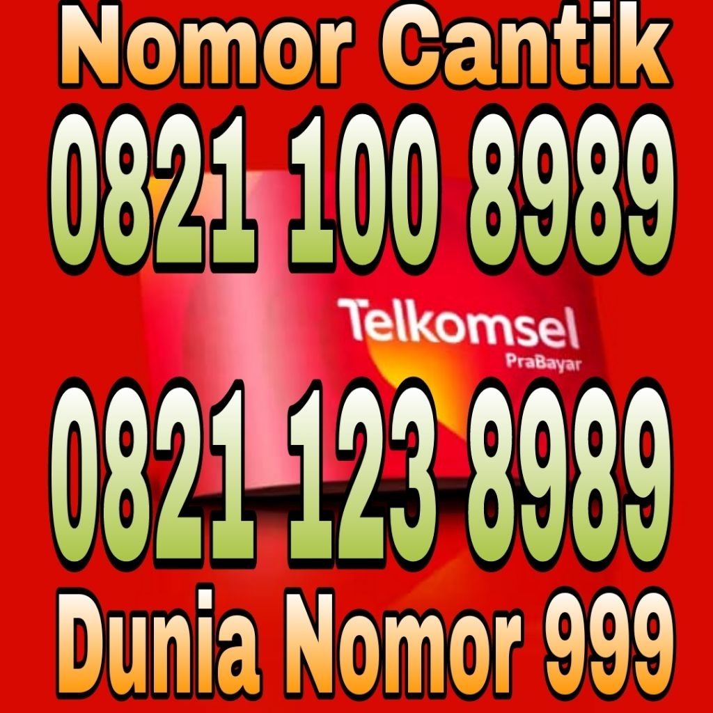Nomor Cantik Simpati 11Digit,x821 100 8989,x821 123 8989 Kuota 3GB Kartu Perdana Telkomsel Prabayar 