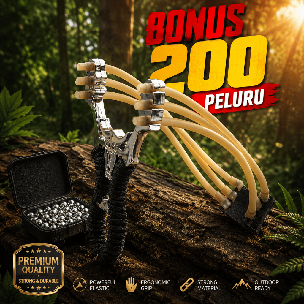 Ketapel Lengkap Berliseni Untuk Berburu | Slingshot Catapult | Karet Pentil Dan Peluru Gotri Memanci