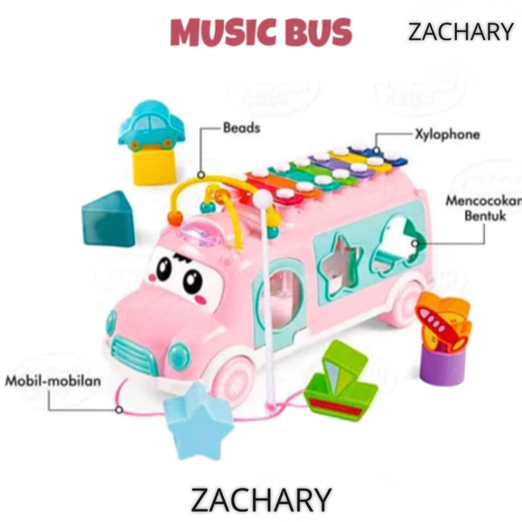 MAINAN MUSIC BUS XYLOPHONE HAPPY BUS ANAK  XYLOPHONE BUS PUZZLE ANAK