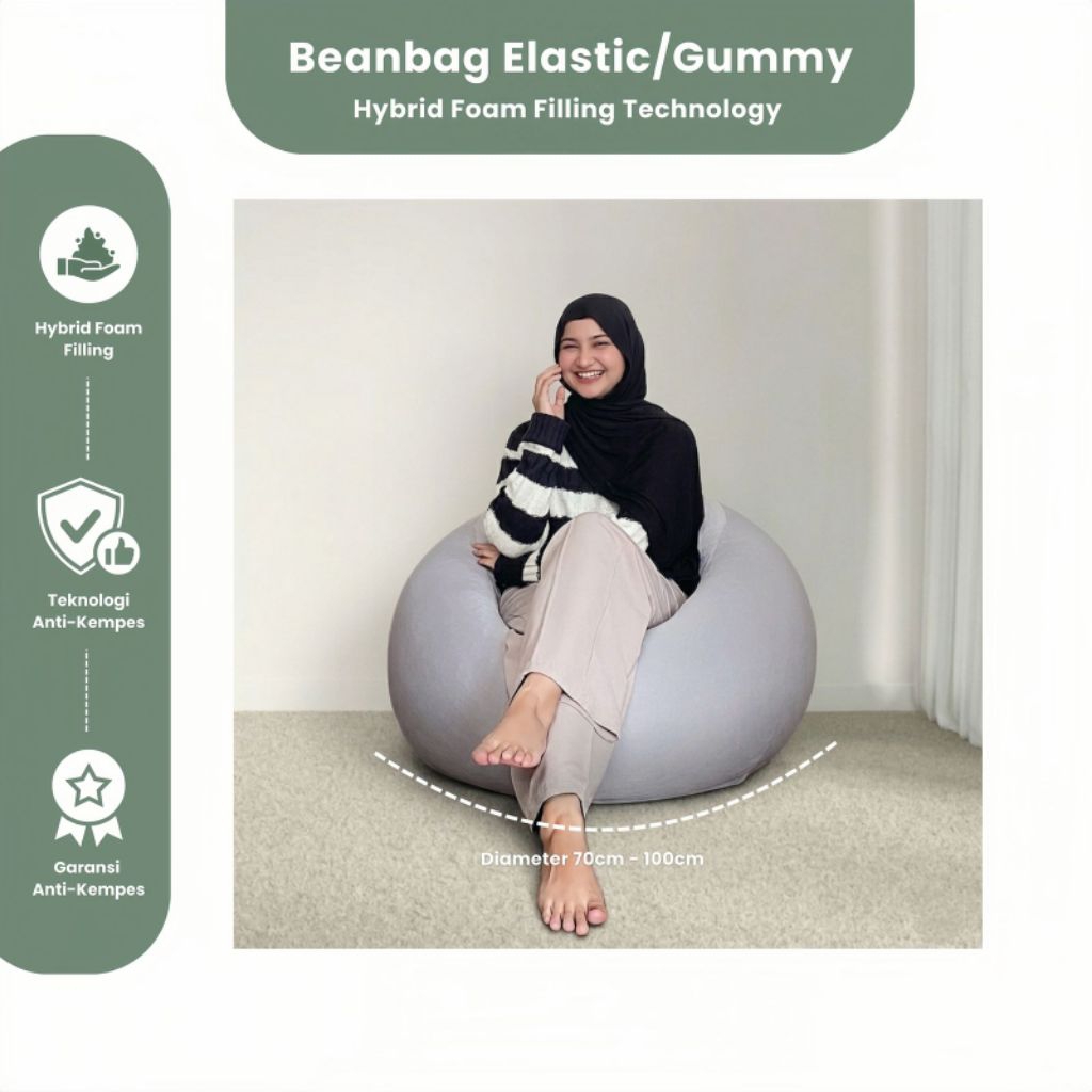 Bean Bag Gummy/BeanBag Squishy Size Large Plus ISI Bahan Lembut