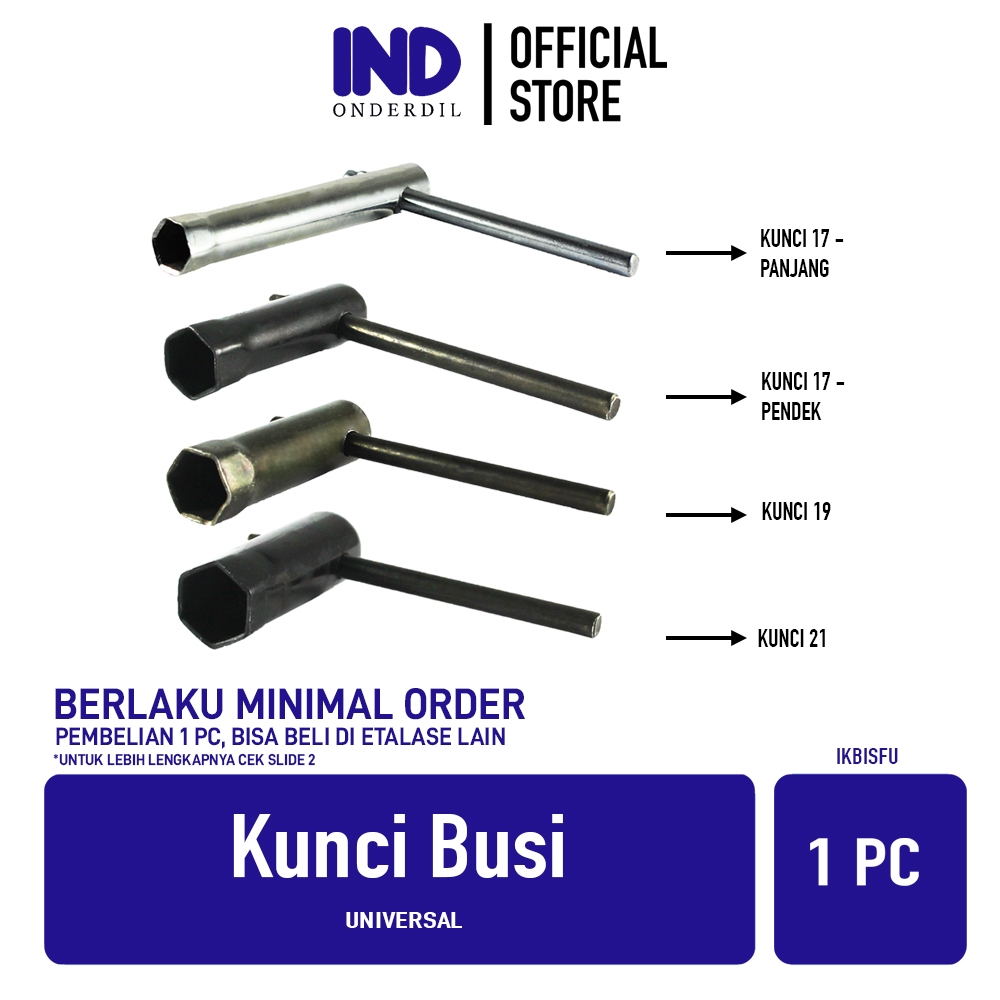 GROSIR IND Onderdil Kunci Busi Universal Motor Bebek Matic Sport C70 Grand Satria FU Beat FI F1 Pop 
