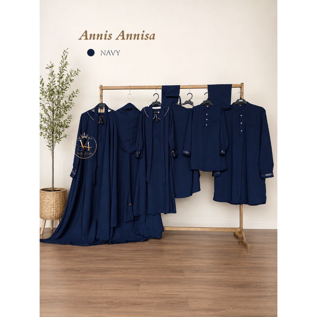 Link Set Gamis Dewasa Jetblack / Wolfis Annisa  Dan Aisha  Set Khimar Ziper dan polos Murah Berkuali