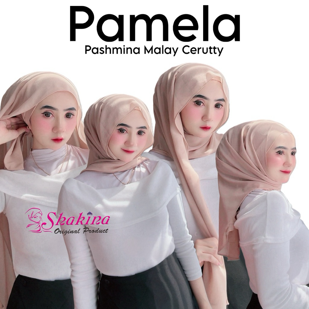 Pamela - Pashmina Ceruty Babydoll Premium Belakang Oval