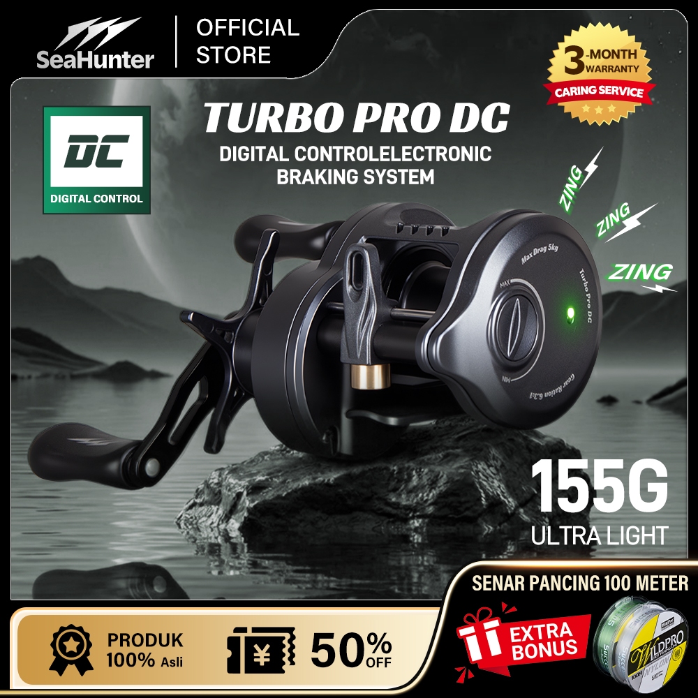 [OFFICIAL] SeaHunter Turbo Pro DC Drum Reel BC bunyi zing Reel Elektronik Trolling Fishing Reel,6.3: