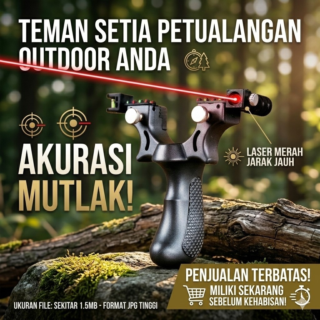 [ ASLI ] Ketapel Burung Ikan Paku Beton Allumunium 1Set Komplit BIG POWER KETAPEL LASER BERKWALITAS