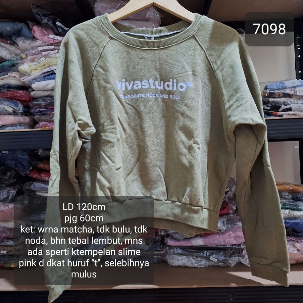 7098 — Sweater Matcha Vivastudio Oversize | Sweater Korean Casual Cewek