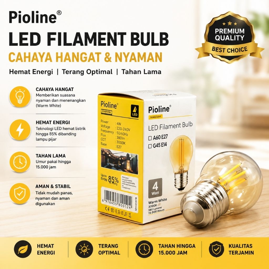 LED Filament Bulb 4watt (Lampu Hias Vintage)
