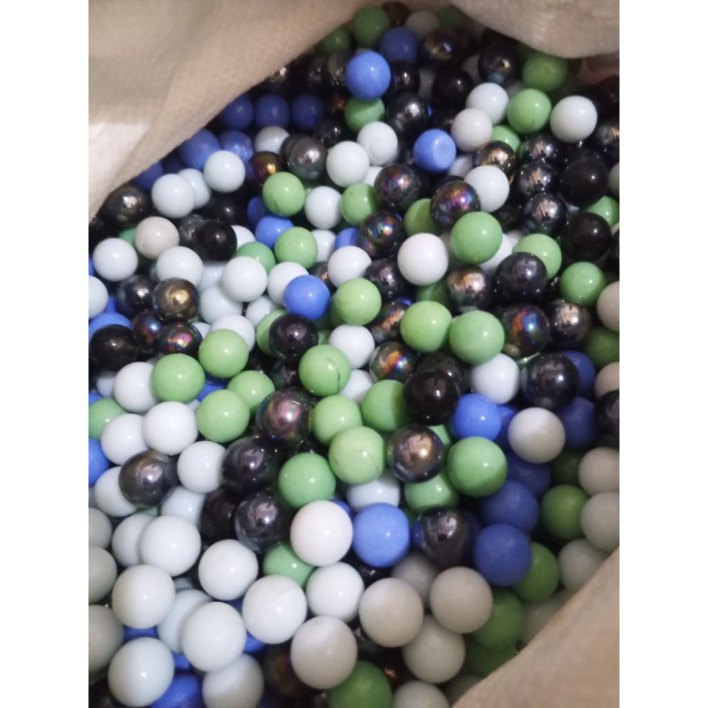 100 Biji Kelereng Keramik Warna Campur Bebas