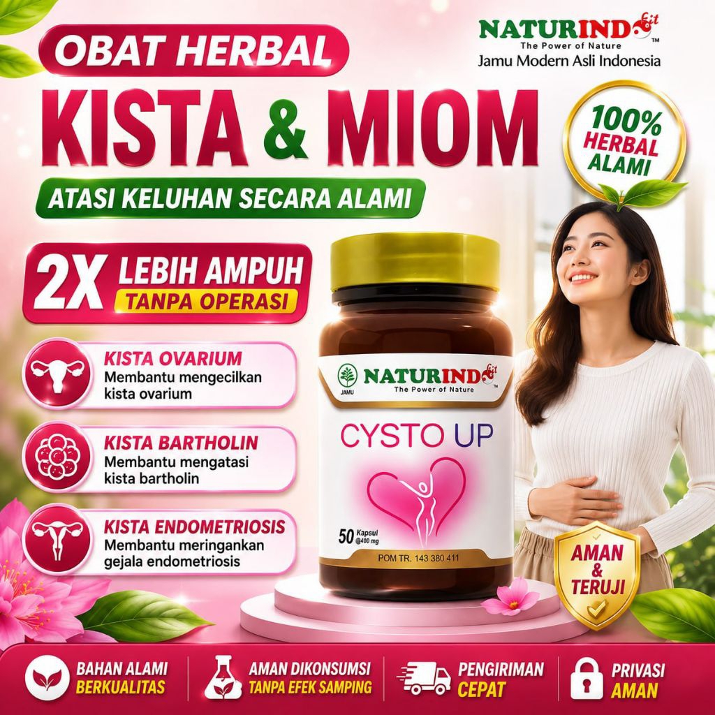 Obat kista miom pcos bartholin ovarium ganglion herbal benjolan bengkak myom cysto up naturindo