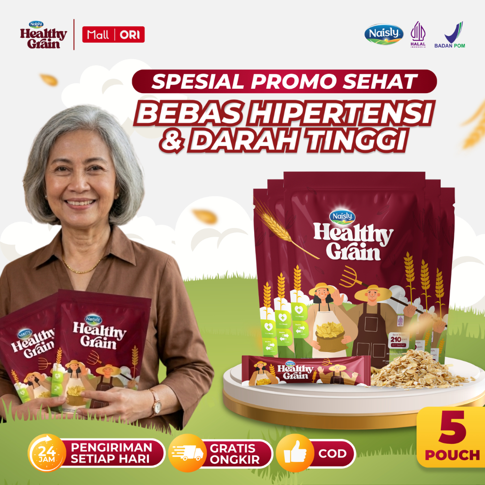 HealthyGrain Sereal Oat Solusi Bebas Hipertensi dan Darah Tinggi 5 Pouch