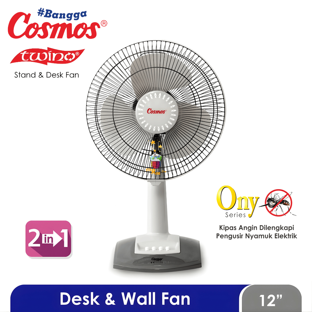 Cosmos Kipas Angin Meja Dinding Wall Desk Fan 2in1 Twino 12-DARN DAR 12DAR N 12DARN Ony Pengusir Nya