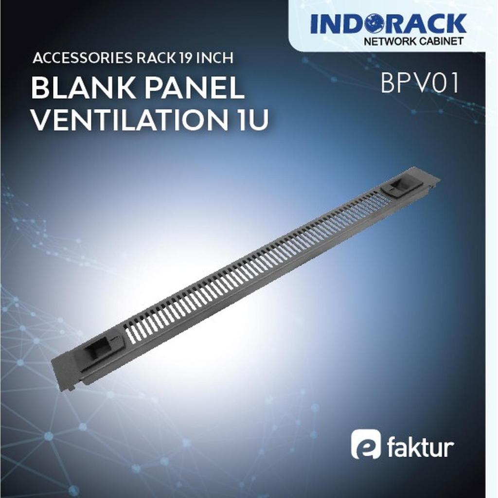 Indorack Accesories Blank Panel Ventilation 1U Penutup Celah BPV01