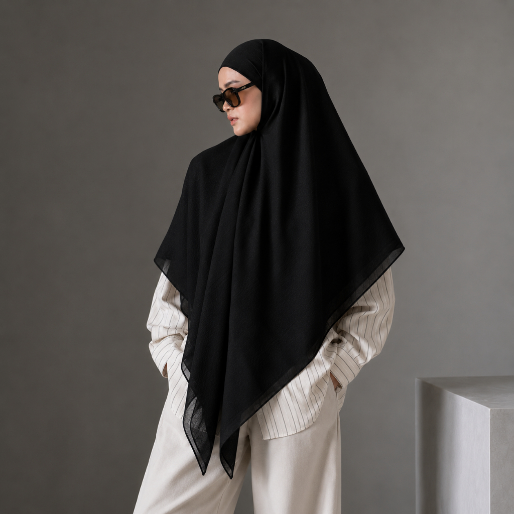 SAHAL -Khimar Khiban Bandana Ceruty Babydoll Hijab Instan Tali Segitiga Jumbo Syar'i outfit Strngrrr