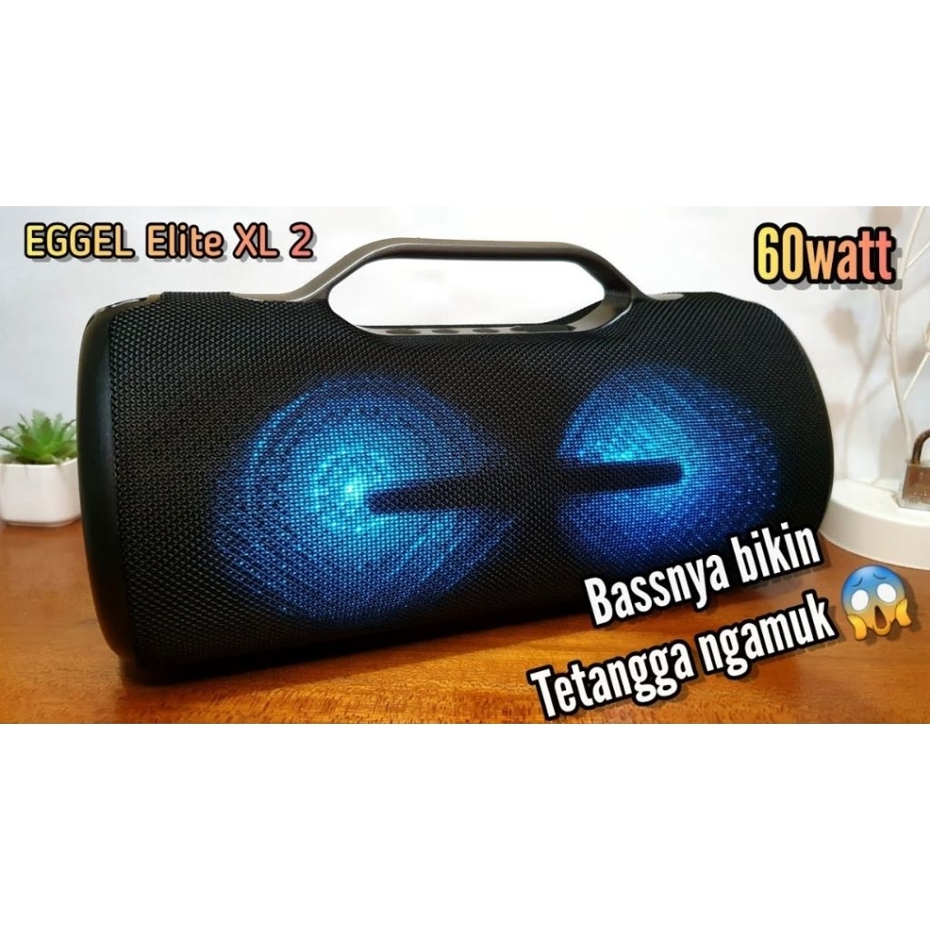 Speaker Bluetooth Tahan Air Eggel Elite XL 2 2S dengan Lampu RGB Superbass Megabass Nendang