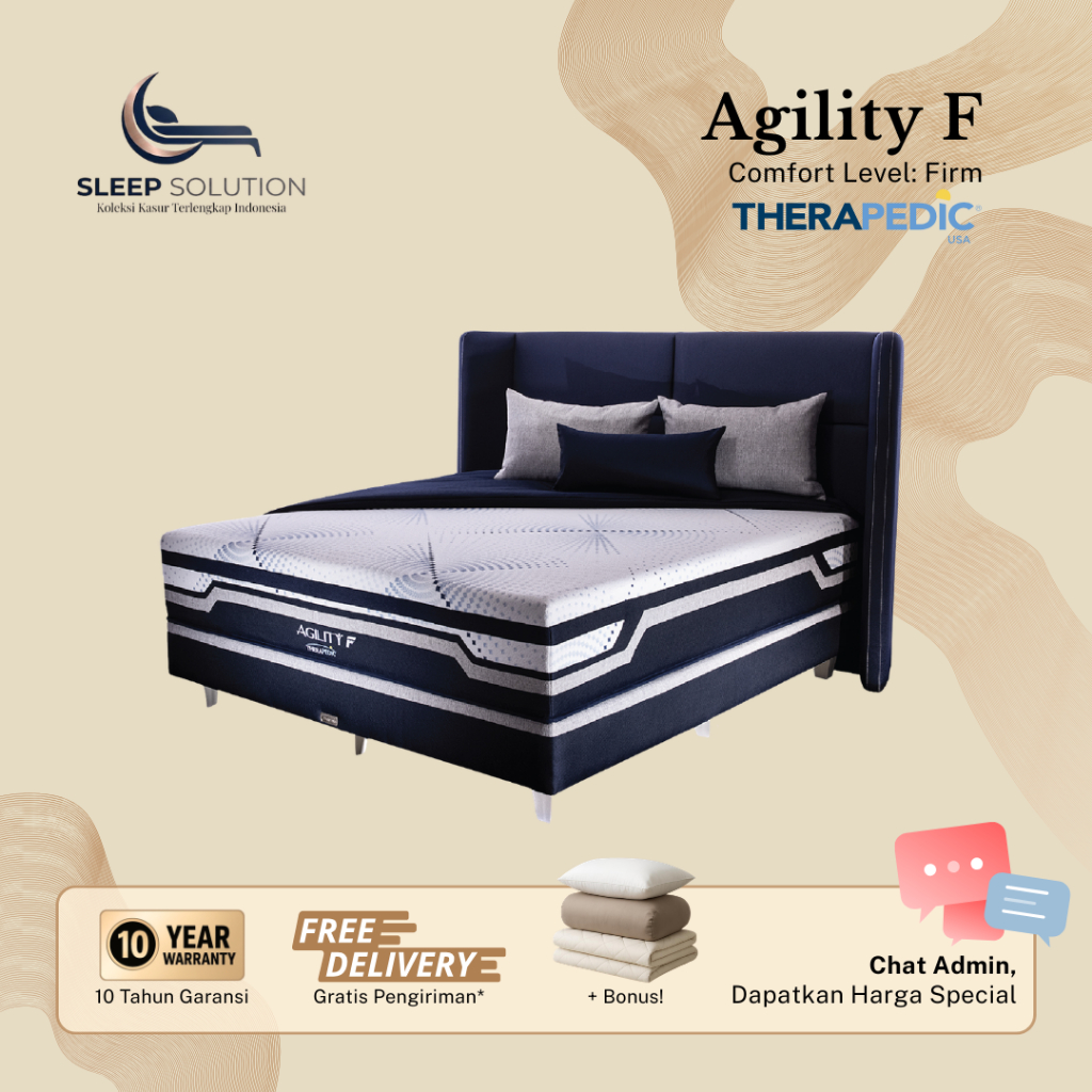 THERAPEDIC AGILITY F I Kasur Spring Bed | Matras Premium | 100x200, 120x200, 160x200, 180x200, 200x2