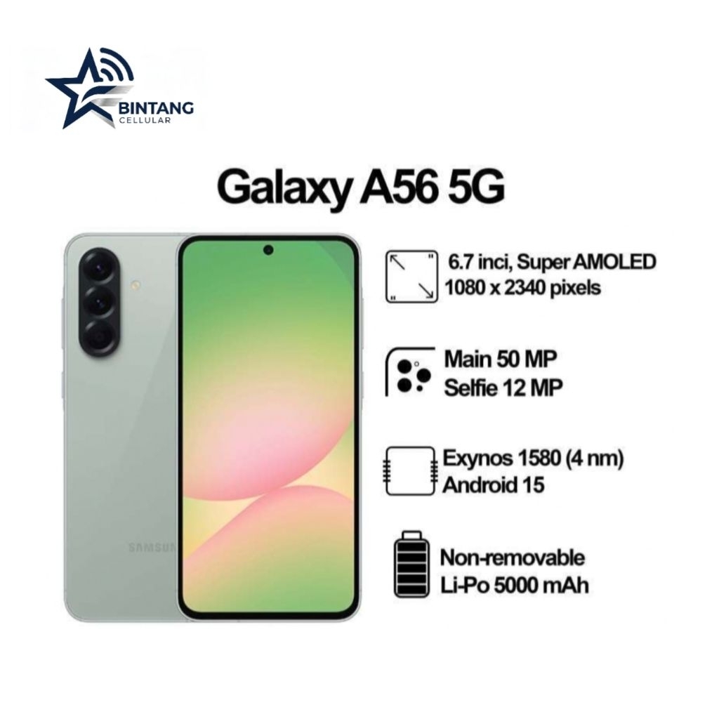 HP SAMSUNG GALAXY A56 12/256 GB - SAMSUNG A56 RAM 12GB ROM 256GB GARANSI RESMI