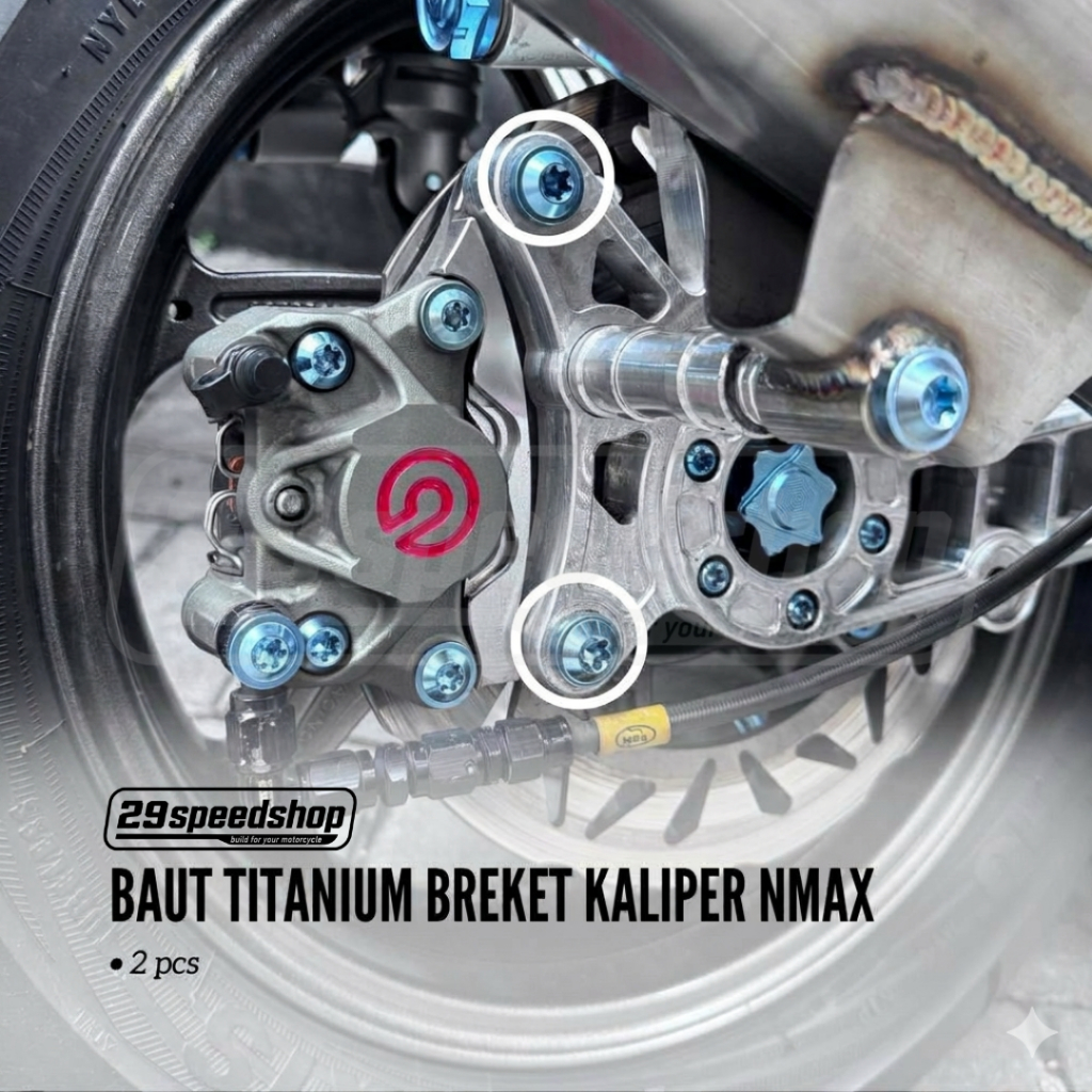 BAUT TITANIUM BREKET KALIPER BELAKANG NMAX