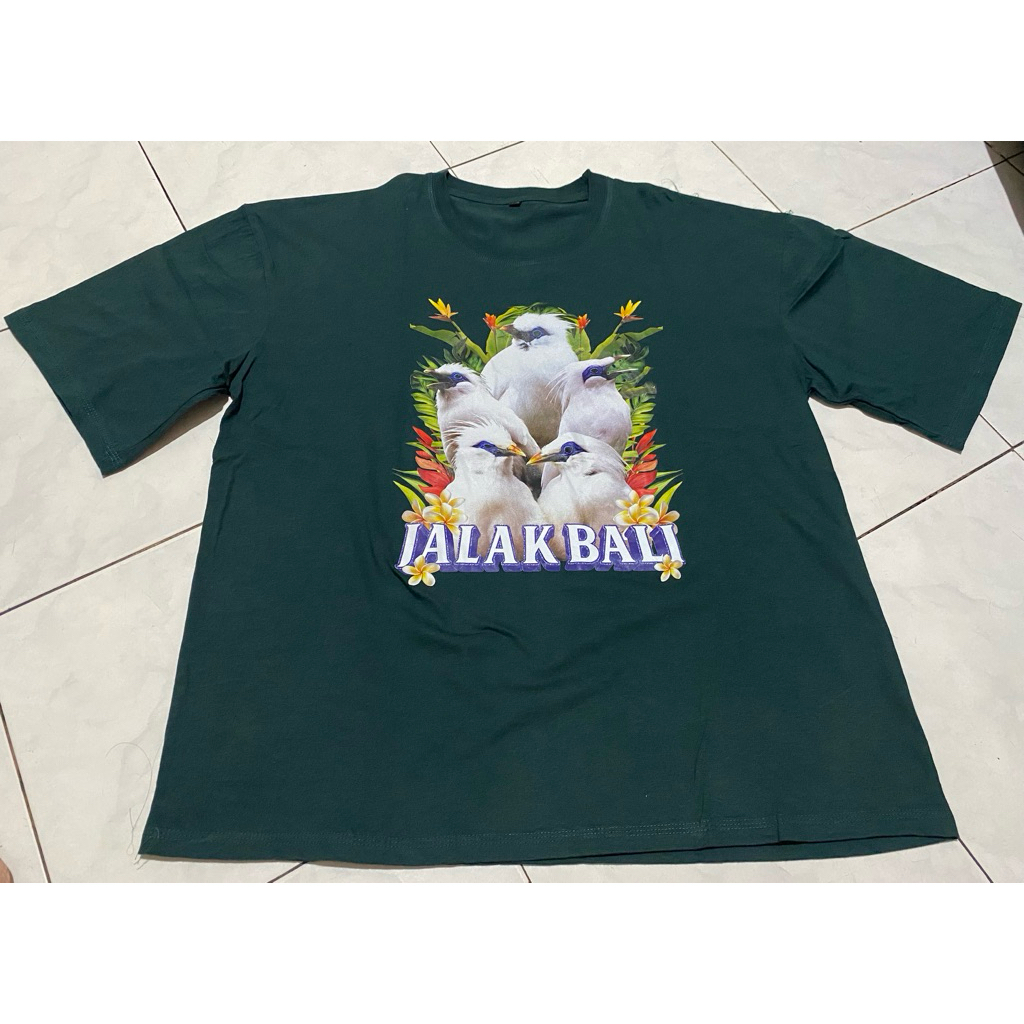Kaos Pria Dewasa gambar Jalak Bali XXL Laki-Laki Preloved