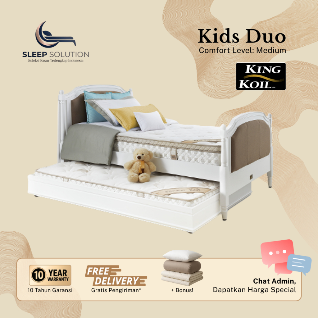 KING KOIL KIDS DUO I Kasur Spring Bed | Matras Premium | 100x200, 120x200