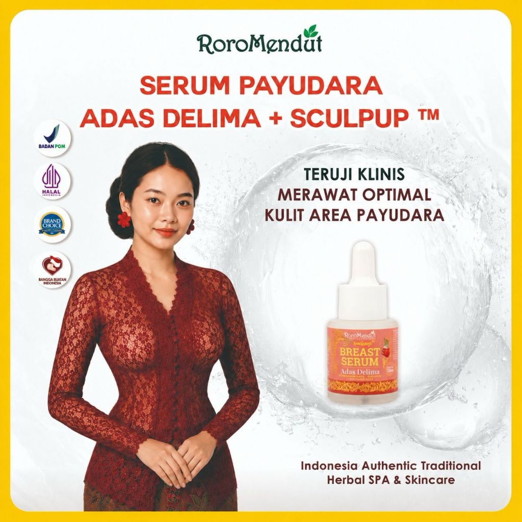 RORO MENDUT Serum Payudara SCULPUP Adas Delima Pueraria Mirifica Hyaluronic Acid Collagen | Herbal B