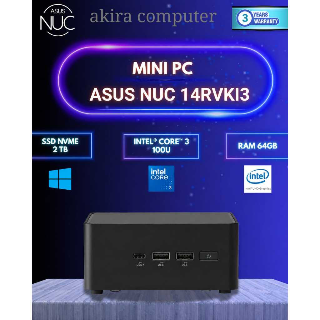 MINI PC INTEL NUC / ASUS NUC i3 GEN 14 ULTRA 3 FULLSET WIN11 +RAM +SSD |ASUS NUC14RVKI3