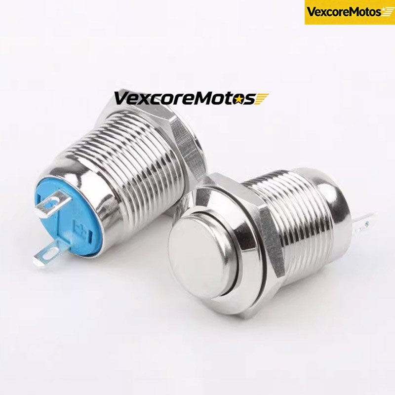 Vexco Tombol Saklar Logam 12mm Bulat Tahan Air Tombol Saklar Multifungsi COD Momentary Switch 12mm S