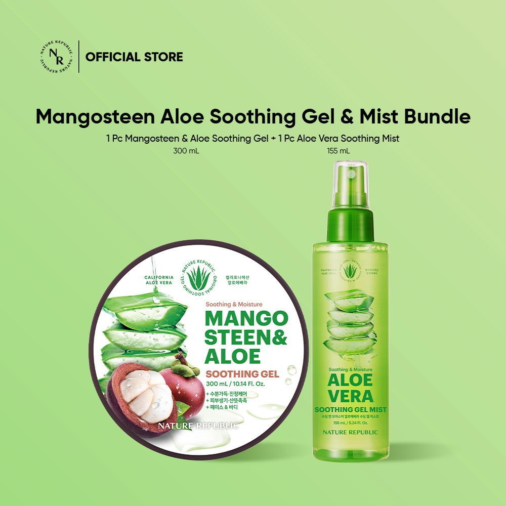 NATURE REPUBLIC [2 PCS] Aloe Mangosteen Soothing Gel + Aloe Vera Soothing Gel Mist