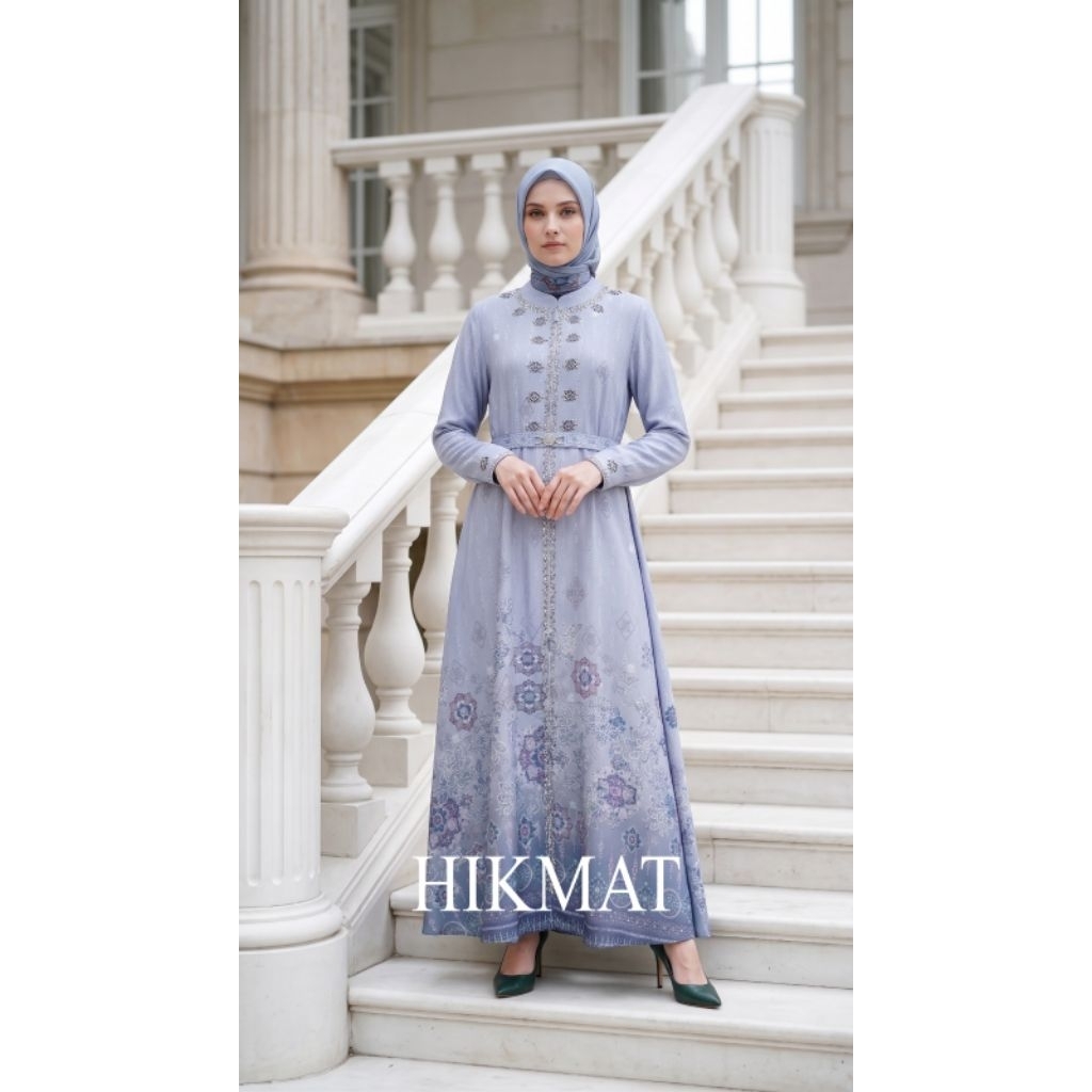 Hikmat Original Fashion A2614 - Abaya Hikmat  - Noerbutikmuslim - Gamis lebaran - Gamis Mewah - Gami