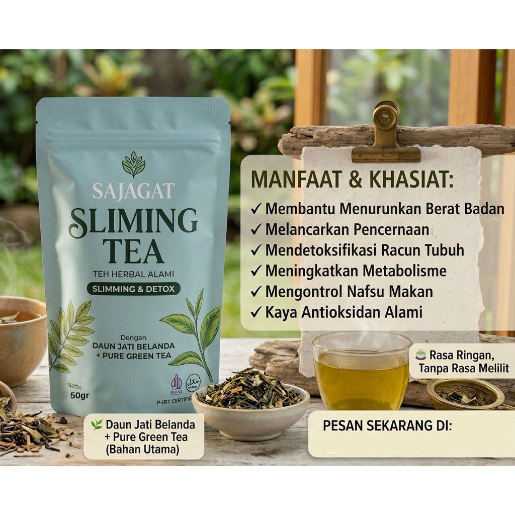 Slimming tea daun jati belanda+green tea