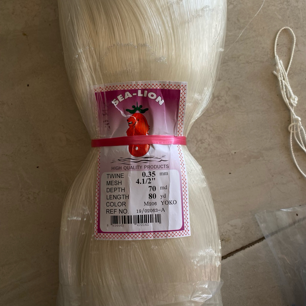 Jaring Ikan Sea Lion 4.1/2 Inch 0.35mm 70md x 80yd Yoko|jaring senar | jaring ikan| jaring nelayan| 