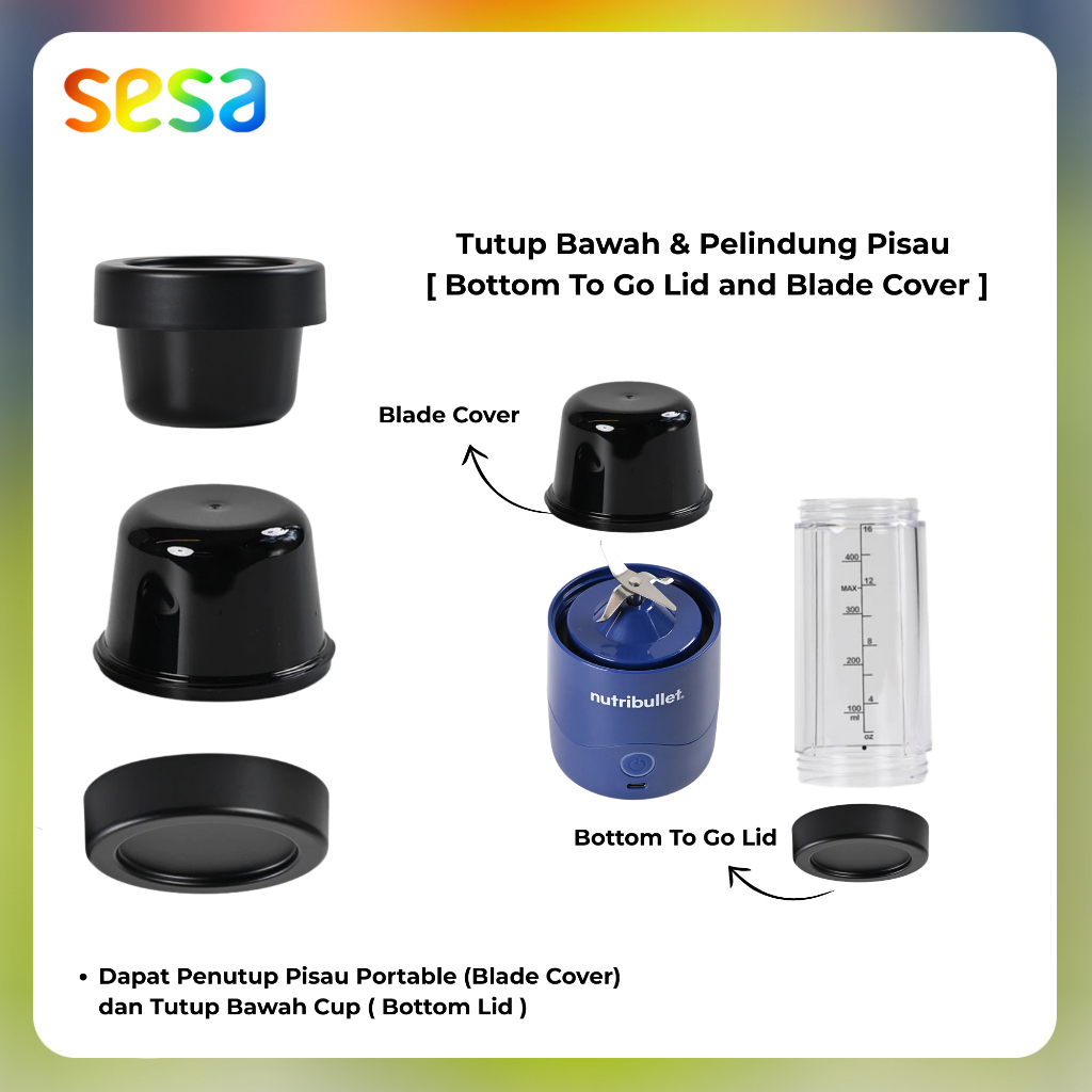Nutribullet Portable Bottom To Go Lid and Blade Cover Original – Tutup Bawah & Pelindung Pisau