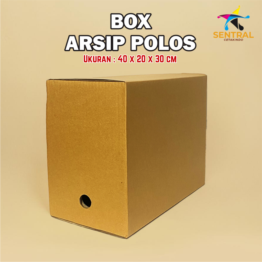 BOX ARSIP (UK 40 X 20 X 30 CM ) - BOX FILE DOKUMEN | KARTON ARSIP TEBAL POLOS / CUSTOM