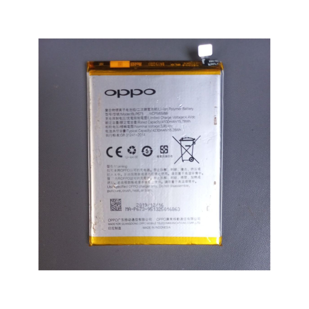 baterai batery batrai batre oppo a3s blp673 berfungsi normal asli copotan bergaransi