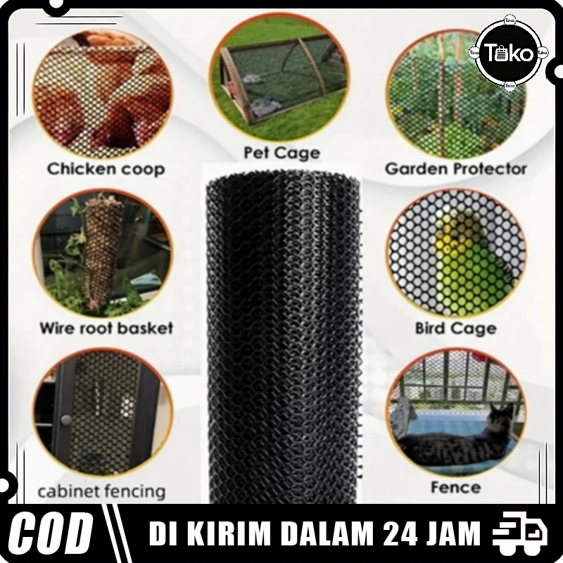 TOKO-Produk baru-Jaring plastik hitam berlubang kecil 1CM,Cocok untuk ayam dan bebek, kebun, tanaman