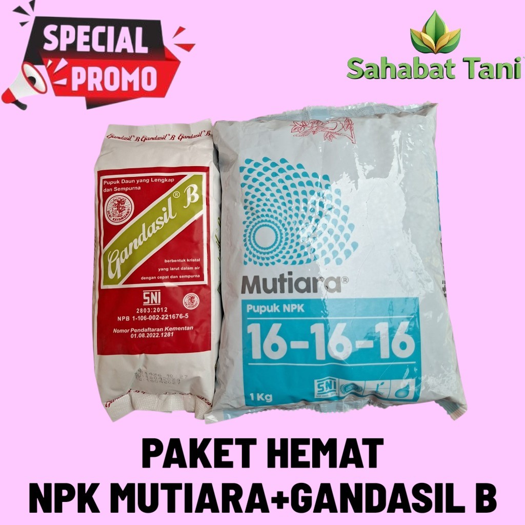 Paket Hemat!!Pupuk Gandasil B Kemasan 500 Gram+Pupuk Mutiara Npk 161616 1KG Bisa cod