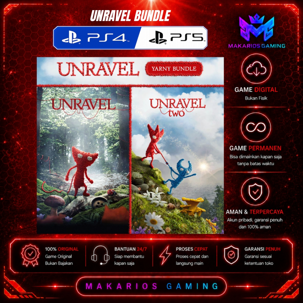 Unravel 1&2 Bundle, For Playstation PS4 & PS5