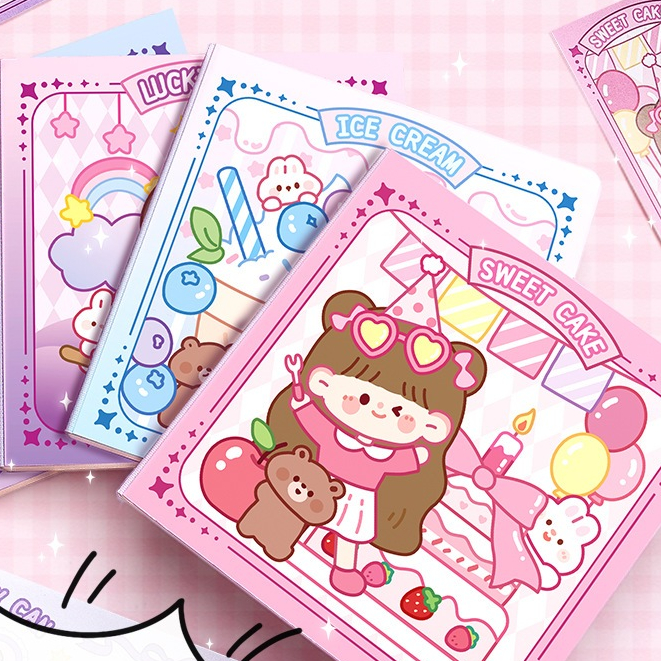 Notebook buku diary / buku catatan aesthetic tebal motif lucu / buku journal agenda hard cover