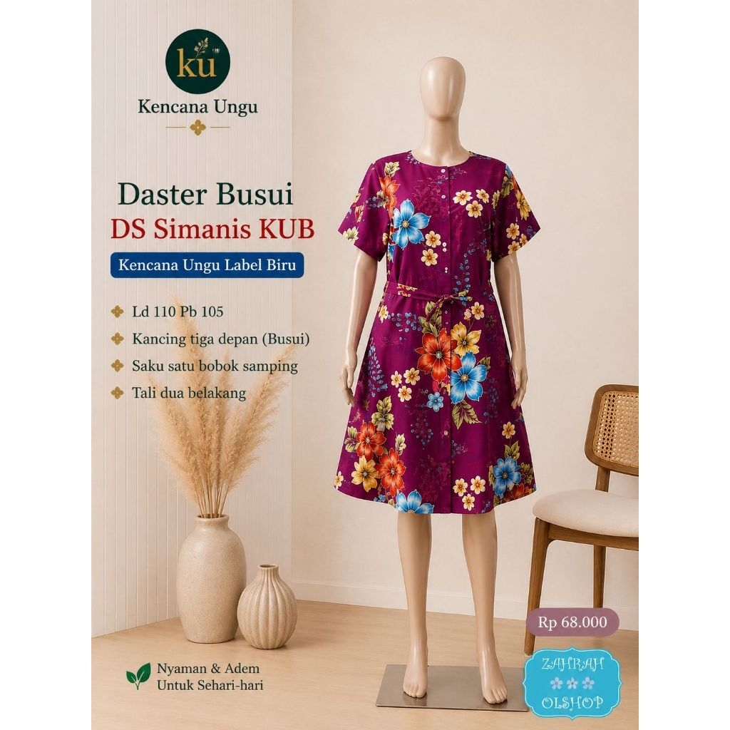 Daster Kencana Ungu Label Biru Daster Simanis Kencana Ungu Daster Busui