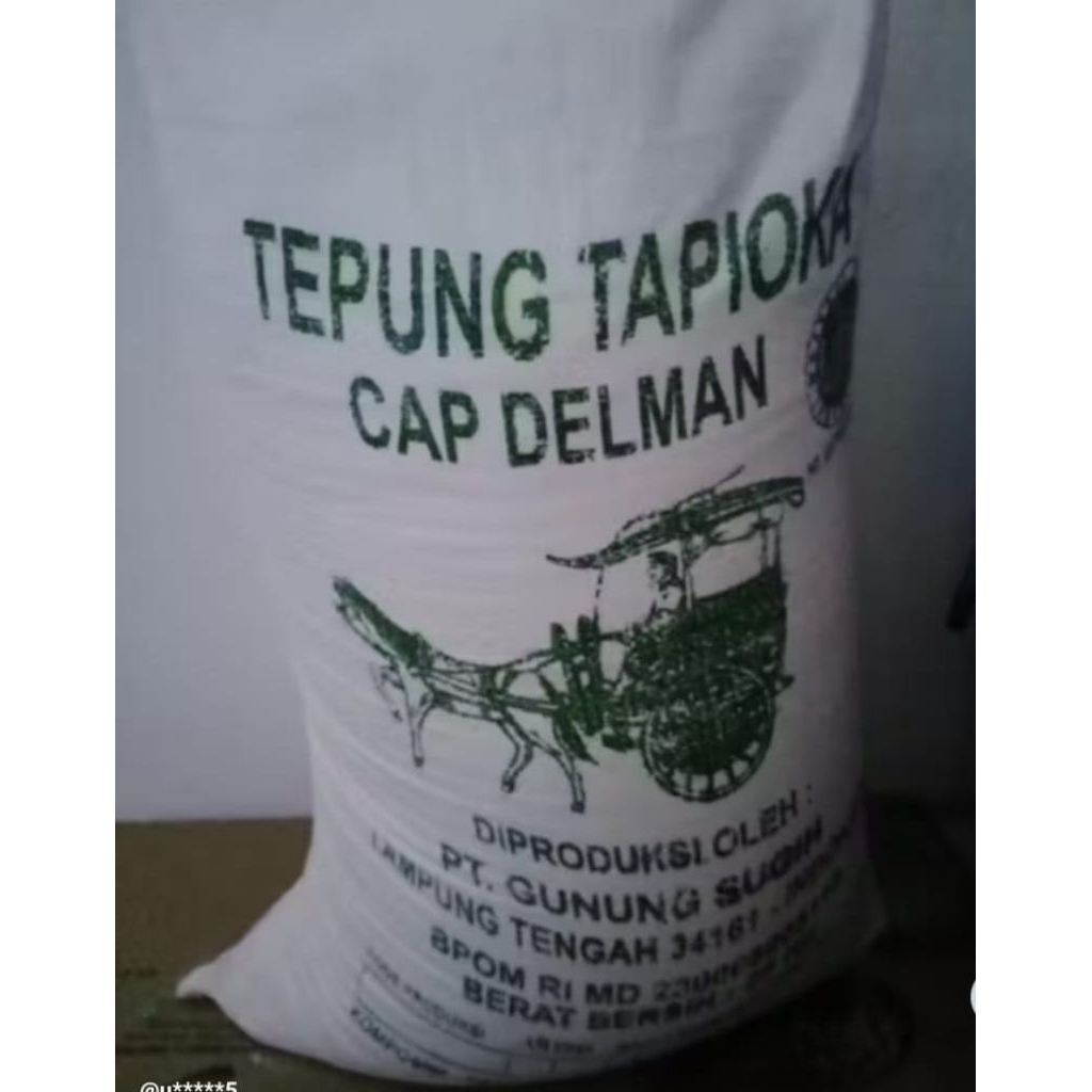 Tepung Tapioka Cap Delman 25 kg Bal / Tepung Sagu cap Delman Karung 25kg / tepung tapioka cap delman