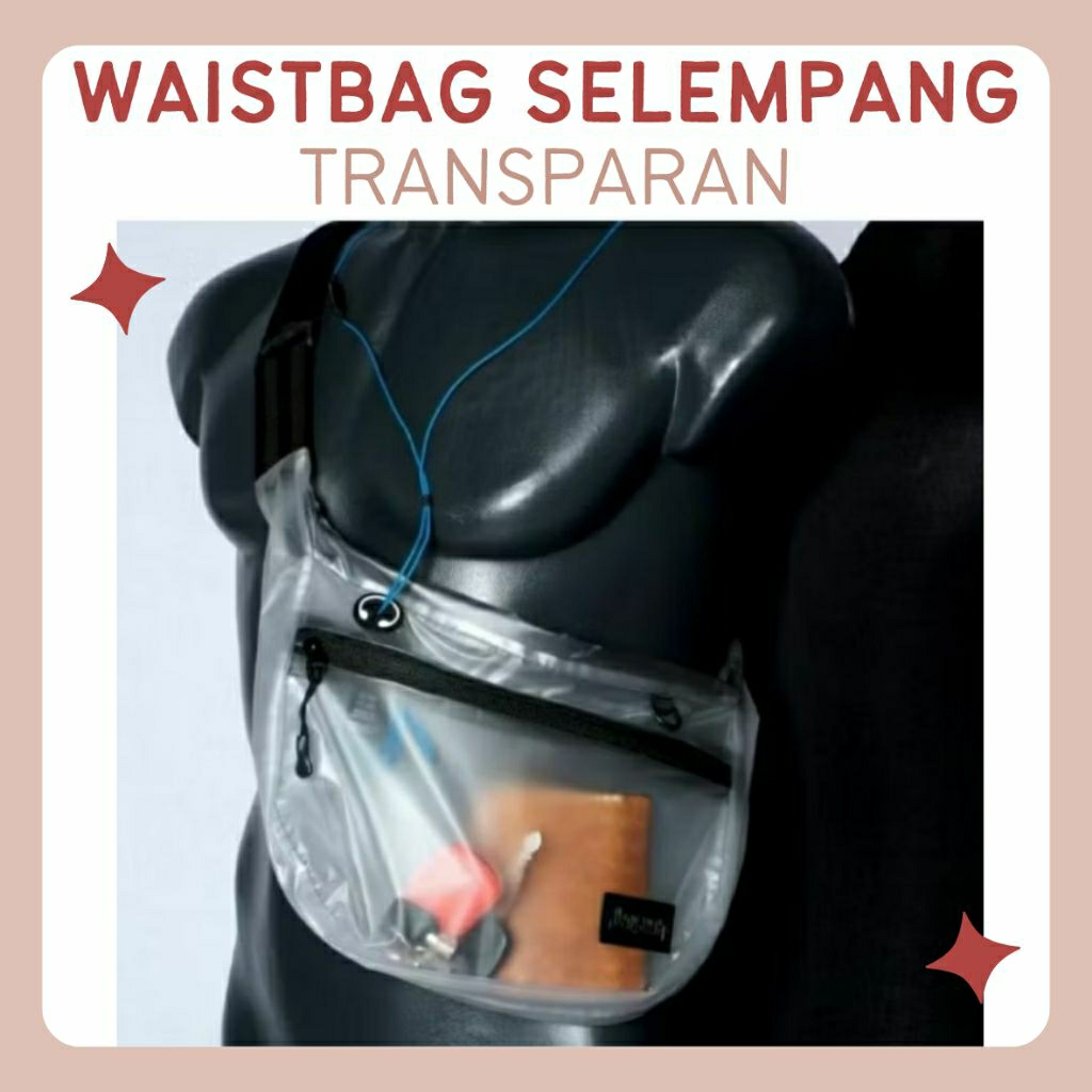 Waistbag Mika Bening Transparan Selempang Transparan Bening / Tas Bening Transparan
