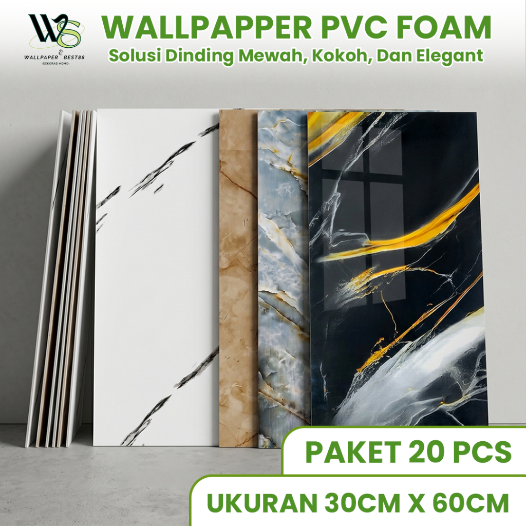 Best Wallpaper ID - Wallpaper Dinding Granite 30cm x 60cm Tebal 2,5mm Vinyl Foam Marble