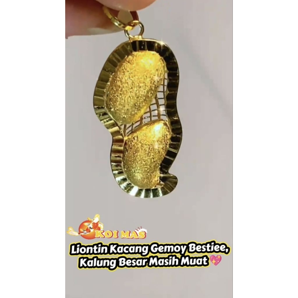 Liontin Emas Kacang Viral
